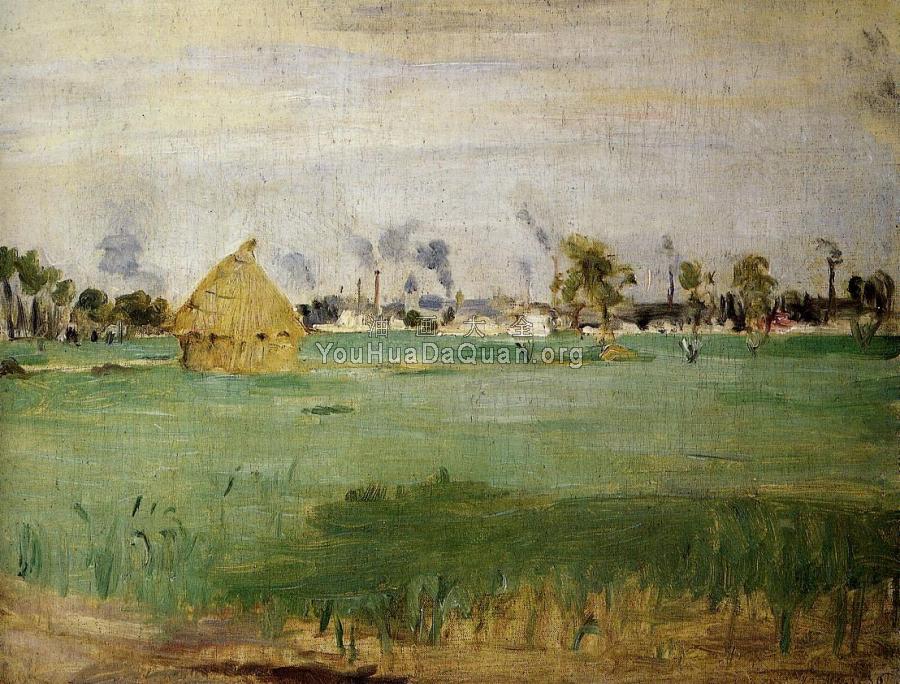 Landscape at Gennevilliers - 贝尔特·摩里索特